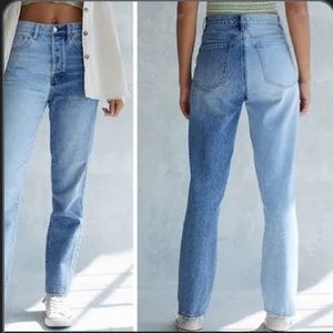 PacSun Button Fly Dad Jeans Two Tone Blue 26